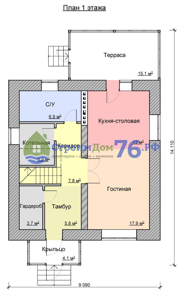 План 1 этажа - Проект СД-62