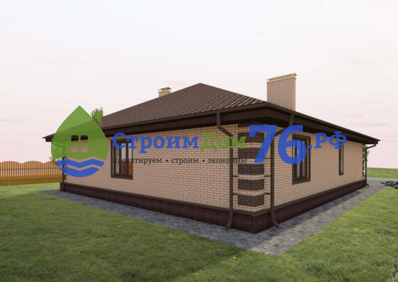 Проект одноэтажного дома из газобетона СД-85 в Ярославле