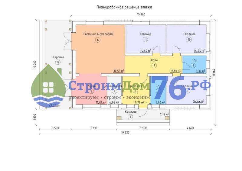 Проект каменного дома СД-100 в Ярославле